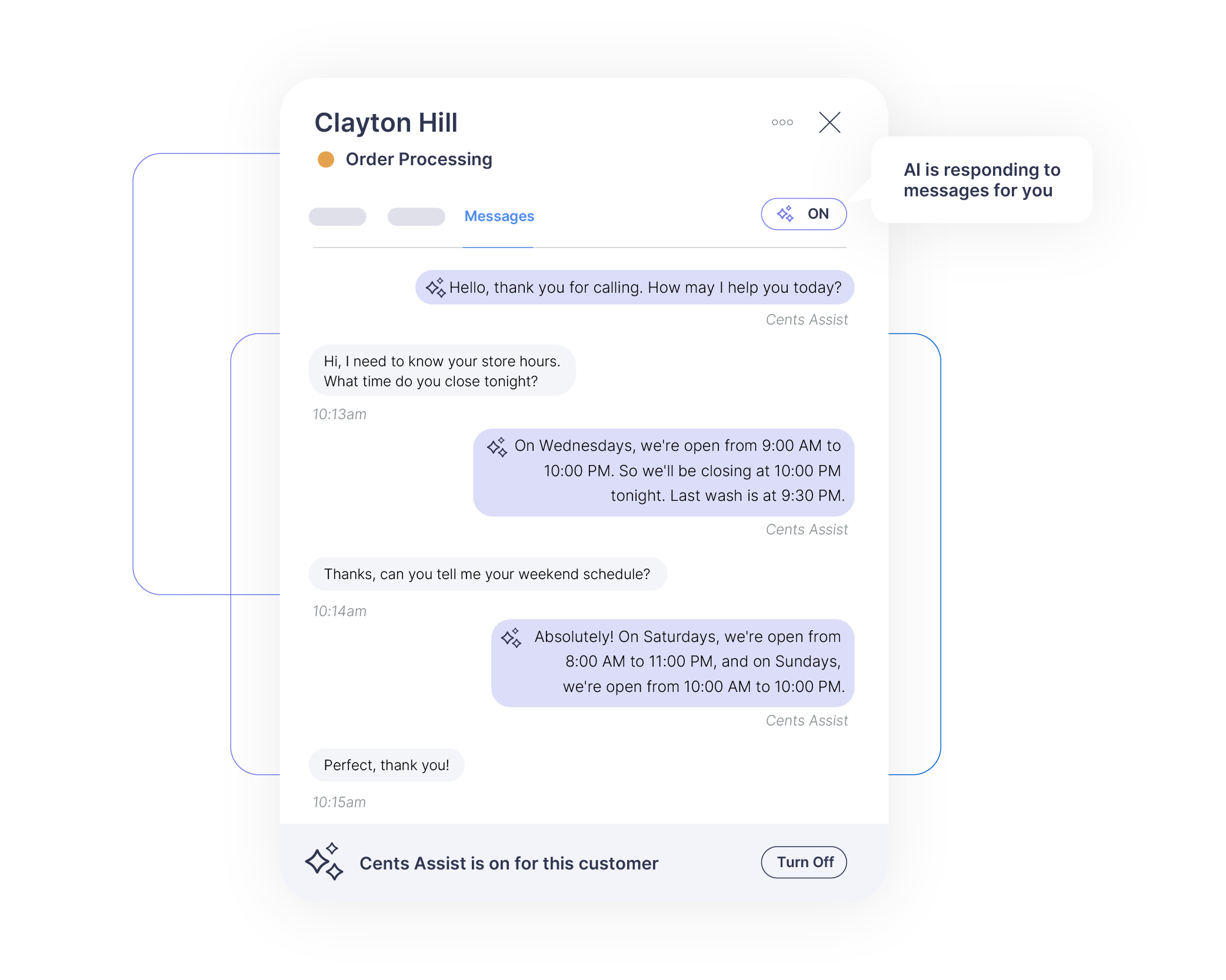 Cents Assist chat conversation